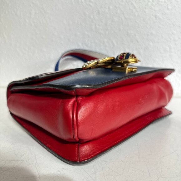 Gucci Tri-Color Leather Queen Bees Shoulder Bag Crossbody - Picture 6 of 9